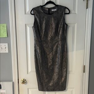 Calvin Klein Women's Metallic Snake Print Midi Dress
